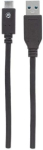Manhattan - USB-Kabel - 9-polig USB Typ A (M) - USB Typ C (M) - 1,0m (USB / USB2.0 / USB3.0 / USB 3,1) - geformt - Schwarz (353373)