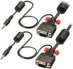 Lindy Premium - VGA- / Audiokabel - HD-15, Mini-Phone Stereo 3,5 mm (M) - HD-15, Mini-Phone Stereo 3,5 mm (M) - 7,5m - geformt - Schwarz (37302)