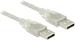 DeLOCK Kabel USB 2.0 Typ-A Stecker > USB 2.0 Typ-A Stecker 1,5 m transparent