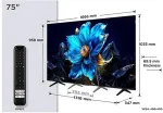 Teler TCL P7K 75P7K TV 190.5 cm (75") 4K Ultra HD Smart TV Wi-Fi Metallic 450 cd/m&sup2;