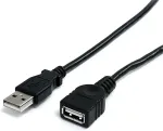 StarTech.com USBEXTAA10BK, USB A, USB A, Male/female, Straight, Straight, Nickel