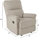 Home4you Tugitool GUSTAV manuaalne recliner 80x92xH104cm, tumebeež