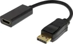 DELTACO DisplayPort kuni HDMI adapter, 4K@60Hz, 0,2m, Svart
