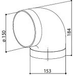 Faber &Otilde;hupuhastaja &uuml;mmargune &uuml;hendus 90&deg; p&otilde;lv 150 mm