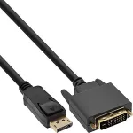 INLINE - DisplayPort-Adapter - DisplayPort (M) - DVI-D (M) - 1,0m - Schwarz (17111)
