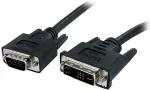 StarTech.com DVI auf VGA Monitorkabel - Stecker / Stecker - DVI-I VGA (15Pin) - Videokabel - HD-15 (M) - DVI-A (M) - 1,0m - geformt, Fl&uuml;gelschrauben - Schwarz (DVIVGAMM1M)