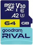 M&auml;lukaart GoodRam RIVAL M3AA 64 GB MicroSDXC V30 UHS-I U3 + adapter (GGSM3AA-0640R12)