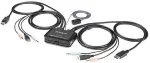StarTech.com KVM Switch 2xKVM 2xDP-M 1xDP-W 2xUSB-M&W 4xAudio Ausgang Klinke 2xAudio Eingang Klinke StarTech Black