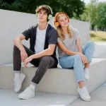HAMA Over ear headphones free dom lit III orange