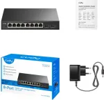 CUDY 8-Port Gigabit Easy-Managed Switch with 2 SFP, GS108ES2 1.0 L2 Gigabit Ethernet (10/100/1000) Black