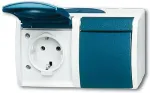 BUSCH-JAEGER BUSCH JAEGER Ocean - Steckdose Klappdeckel 2-fach - AP *grau/blaugr&uuml;n*