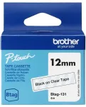 Brother BTAG-131 BTAG131 12MM BLACK ON CLEAR TAPE