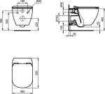 Noname Pakabinamas klozetas su soft close dangčiu Ideal Standard Tesi AquaBlade T354601