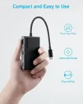 ANKER HUB USB Hub 332 USB-C 5w1 4K HDMI Single Display Black