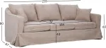 Home4you Diivan SIENNA 3-kohaline 215x87xH80cm, beež