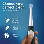 Hambahari Oral-B Electric Toothbrush with Pressure sensor | iO2 | Rechargeable | For adults | Number of brush heads included 2 | Number of teeth brushing modes 3 | Forest Green