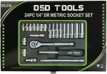 DSDTOOLS 24 TK 1/4" Padrunv&otilde;tmete ja otsikute komplekt DS1336