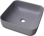 No name WASHBASIN CATANIA 385X385X140 MATT GREY