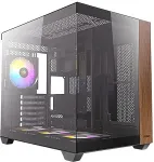 Korpus Antec CX800 Wood aRGB B T&aring;rn ATX Ingen Str&oslash;mforsyning Sort