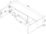Cama MEBLE Cama RTV 2D2S ALMA cabinet 180x41.5xH55 cashmere