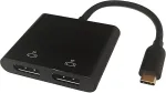 DELTACO USB-C MST Hub 2x 4K/60Hz, DP x 2, black, 0,1m / USBC-2DP