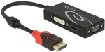 DeLOCK Adapter Displayport 1.2 Stecker > VGA / HDMI / DVI Buchse 4K Passiv schwarz