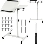 Maclean mobile desk/laptop stand, white, height adjustment 59-89cm, max. 30kg , MC-121 W