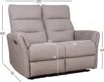Home4you Diivan BOWERS 2-kohaline manuaalne recliner 132x92xH105cm, beež