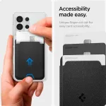SPIGEN Magnetkinnitusega kaarditasku Urban Fit (MagFit), 3 kaardile, must, Qi2/MagSafe &uuml;hilduv, Samsung Galaxy kaameratega sobiv,