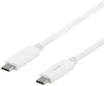 DELTACO USB-C - USB-C kaabel, 5Gbit / s, 5A, 1M, valge