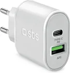 Sbs laadija USB/USB-C 20W, valge