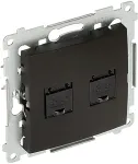 No name SIMON 54 MODULE BLACK COMPUTER SOCKET 2X UAE 8 CAT.6 UTP WITH DUST COVER FLAT