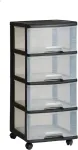 CURVER KETER BOOKCASE ON WHEELS 4x20L
