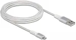 Delock USB Daten- und Ladekabel f&uuml;r iPhone&trade;, iPad&trade;, iPod&trade; DuPont&trade; Kevlar&reg; wei&szlig; 3 m