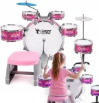 No name SUPRIMO K-DRUMS 3 r&oacute;żowa perkusja dla dzieci zesta