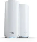 Netgear Orbi 770 Serie Tri-Band WiFi 7 Mesh-Netzwerksystem (RBE772) &ndash; Router + 1 Satellit-Repeater, Sicherheitsfunktionen, bis zu 11 Gbit/s, Abdeckung bis 360 m2, 100 Ger&auml;te, 2,5 GB Internetanschluss