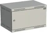 Solarix Wall-mounted distribution cabinet SENSA 6U 400mm, sheet metal door, RAL 7035, SENSA-6U-64-21-G