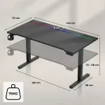 Huzaro Hero 8.7 RGB Electric Gaming Desk &ndash; Black