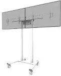 Neomounts Floor stand | ADM-875WH2 Dual screen adapter | Adjustable Height | 42-65 " | Maximum weight (capacity) 40 kg | White