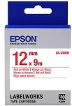 Tooner EPSON LabelWorks LK-4WRN - Etikettenband - Rot auf Wei&szlig; - Rolle (1,2 cm x 2,9 m) 1 Rolle(n) - f&uuml;r LabelWorks LW-1000, LW-300, LW-400, LW-600, LW-700, LW-900, LW-Z900