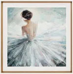Home4you Seinapilt raamiga 80x80cm, baleriin kristallidega