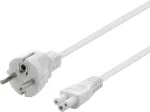 DELTACO aparaatplaat, rak CEE 7/7 - rak IEC C5, 0,5m, 3X0,75mm2, vit