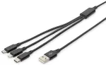 Assmann DIGITUS LAK 3in1 USBA+Lightning+MicroUSB->USBC 1m schwarz