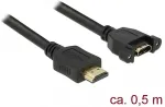 DeLOCK HDMI-Kabel A->A St/Bu z.Einbau 4K 30Hz 0.50m schwarz