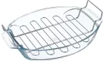 Pyrex 412U000 baking dish 4 L Oval Glass, Stainless steel Casserole baking dish
