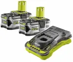 Ryobi One+ RC18150-250 Batteri og hurtiglader s&aelig;t 2x5Ah