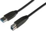 Digitus USB 3.0 Anschlusskabel Typ A -B St/St 1,8m, sw Polybeutel