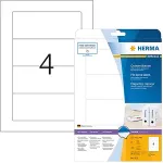 Herma Special - Permanent selbstklebende, matte, lichtundurchl&auml;ssige Aktenetiketten aus Papier - wei&szlig; - 157 x 61 mm - 100 Etikett(en) (25 Bogen x 4) (5121)