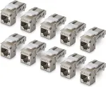 StarTech CAT6A KEYSTONE JACK 10-PACK 10-PACK90-DEGREE/TOOLLESS/SHIELD