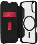 Puro Book Mag 2 mobile phone case 15.5 cm (6.1") Folio Black, Transparent